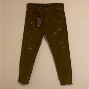 New Zara Man Corduroy Pants Carrot Fit Patches